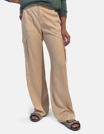 PARA - Pantalon battle beige Lyocell® 7/8e-2