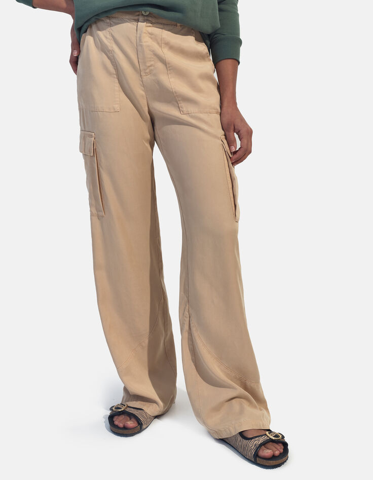 PARA - Pantalon battle beige Lyocell® 7/8e-2
