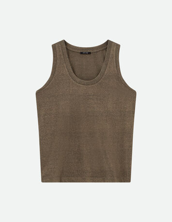 MARCOS - D&eacute;bardeur kaki maille iris&eacute;e -5