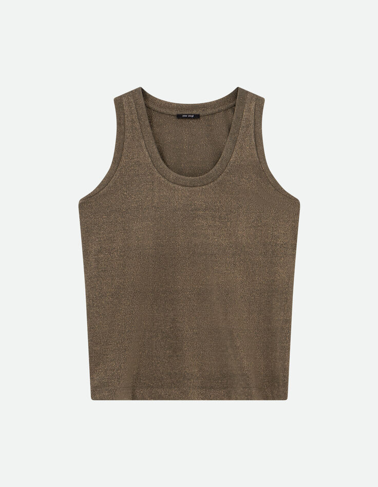 MARCOS - D&eacute;bardeur kaki maille iris&eacute;e -5