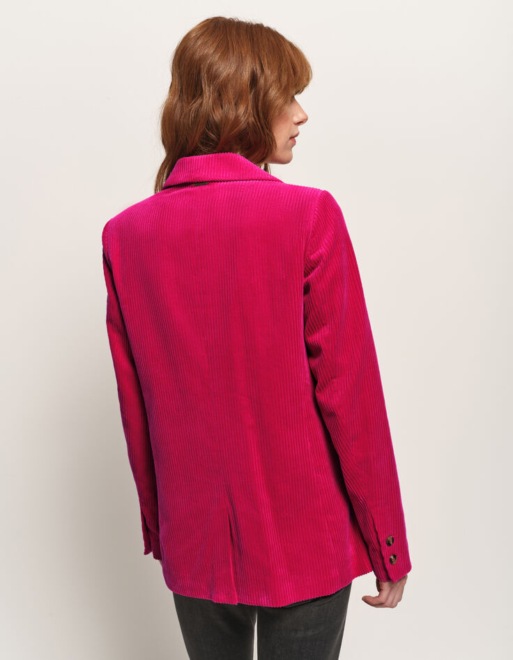 VACANCY - Veste de tailleur rose velours côtelé-4