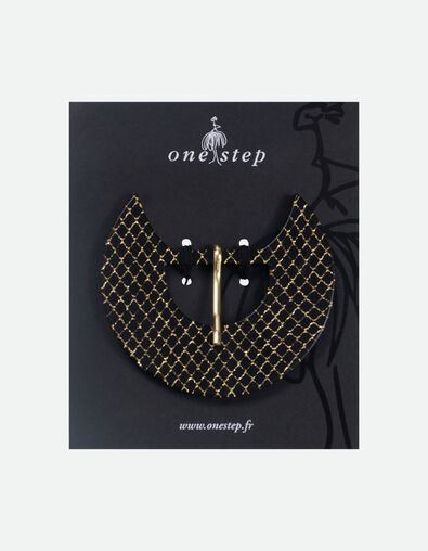 AMAL - Boucle de ceinture en résine noire et dorée  - One Step