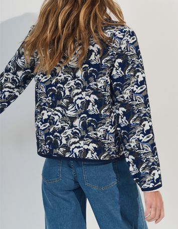 DORES - Blouson r&eacute;versible &eacute;crue jacquard motif &eacute;cume-3