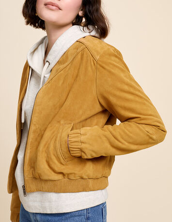 DEEPA - Bomber épices en cuir velours-5