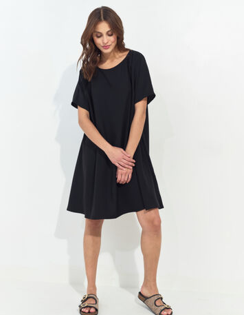 RIOM - Robe noire ample polyester recyclé -4