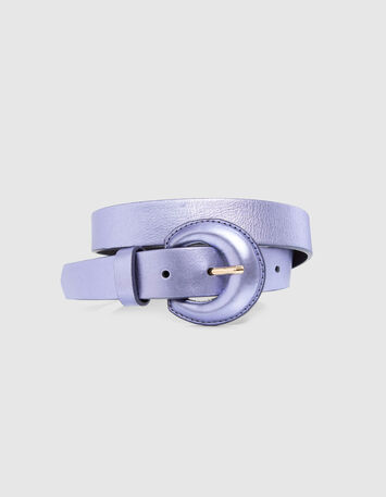 ANDREW - Ceinture purple en cuir métallisé-1
