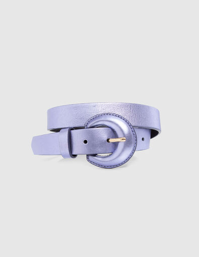 ANDREW - Ceinture purple en cuir métallisé - One Step