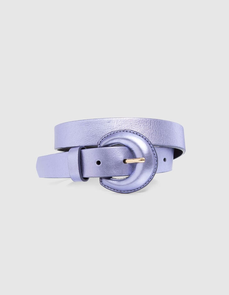 ANDREW - Ceinture purple en cuir métallisé-1 ANDREW - Ceinture purple en cuir métallisé-1