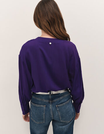 CERES - Blouse purple jacquard fantaisie-3 CERES - Blouse purple jacquard fantaisie-3