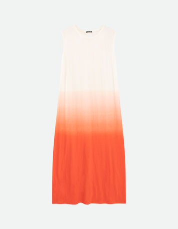 RIVO - Robe longue corail maille effet deep dye-4
