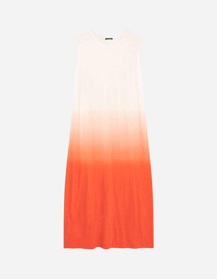 RIVO - Robe longue corail maille effet deep dye-4