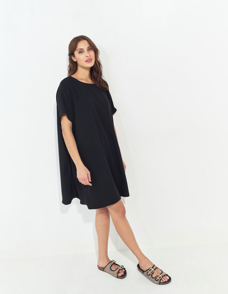 RIOM - Robe noire ample polyester recyclé -5