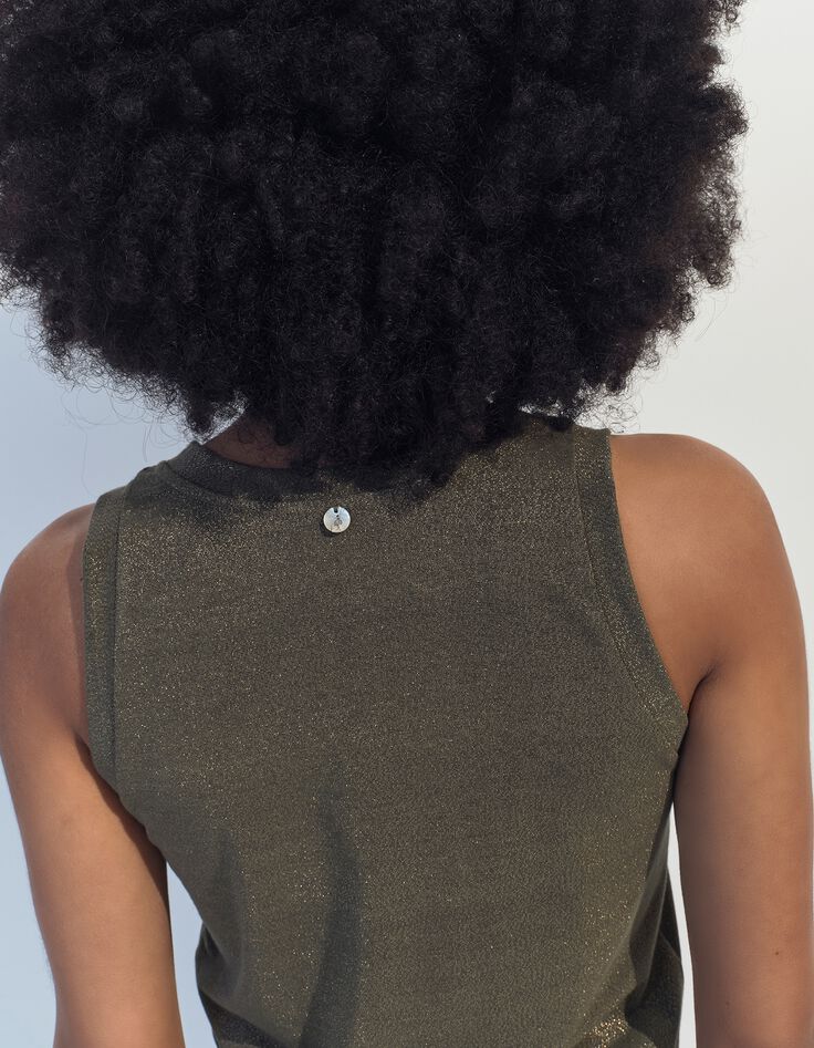 MARCOS - D&eacute;bardeur kaki maille iris&eacute;e -3