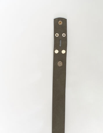 AMOR - Corps de ceinture kaki en cuir velours certifié-2