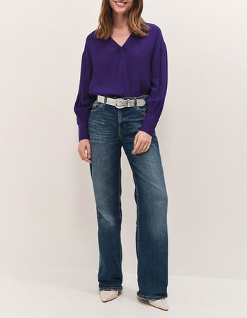 CERES - Blouse purple jacquard fantaisie-5 CERES - Blouse purple jacquard fantaisie-5