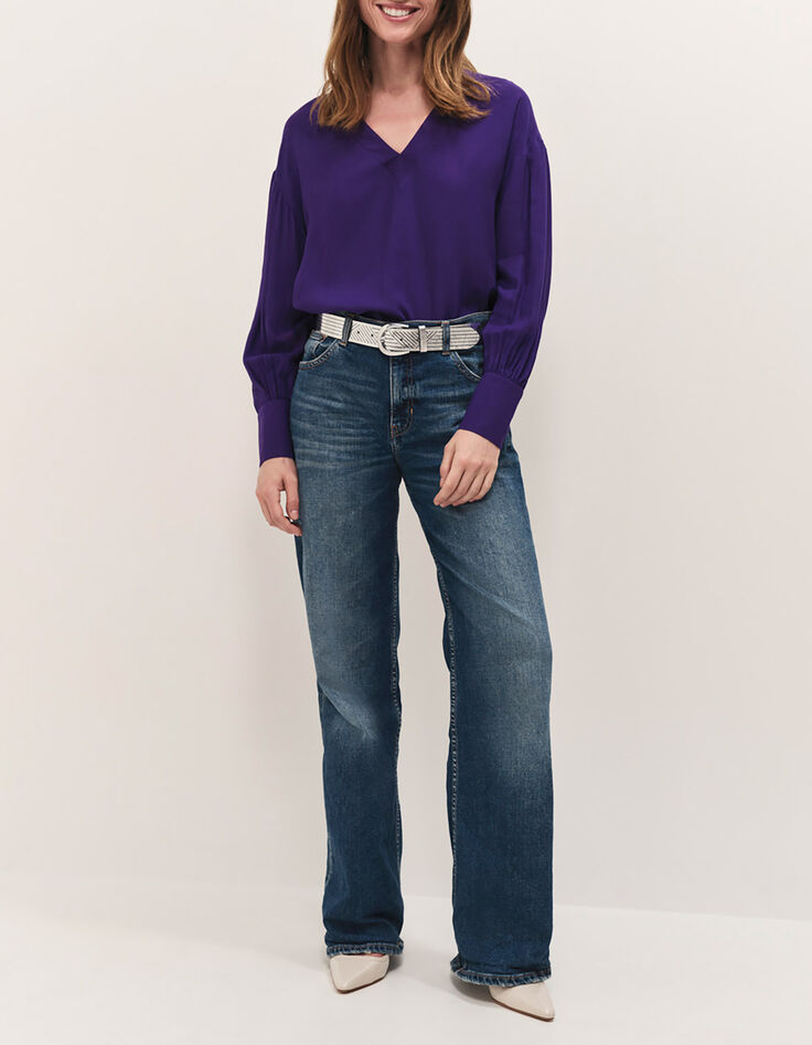 CERES - Blouse purple jacquard fantaisie-5 CERES - Blouse purple jacquard fantaisie-5