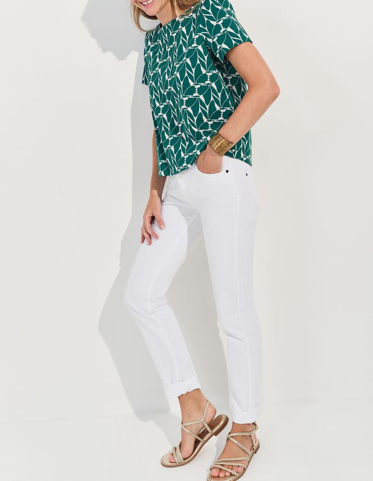 COPAL - Top vert imprim&eacute; feuillage arty -6