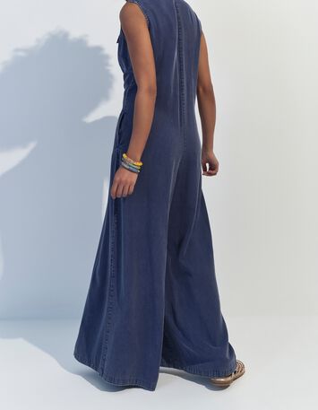 RIKKO - Combinaison &eacute;vas&eacute;e bleue en Lyocell&reg; -2