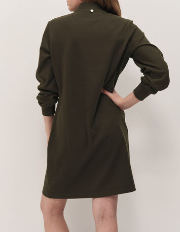 RAVEN - Robe kaki maille Interlock c&ocirc;tes plates-3