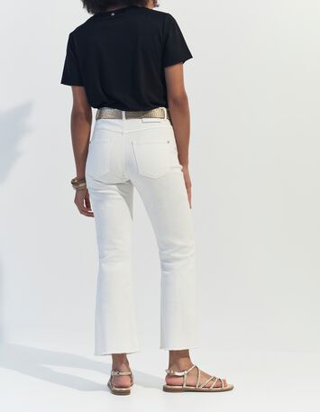 MARCIA - T-shirt noir encolure V maille iris&eacute;e -3