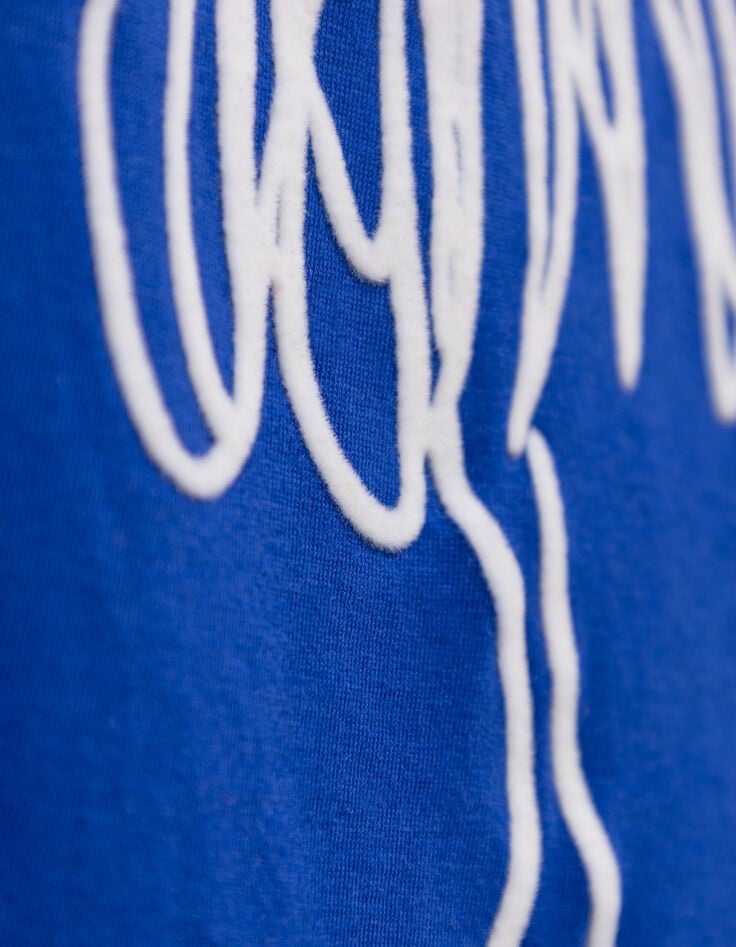MADIAN - T-shirt bleu coton bio danseuse velours-2 MADIAN - T-shirt bleu coton bio danseuse velours-2