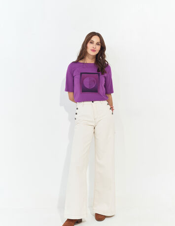 MATHEO - T-shirt violet coton bio monogramme -4