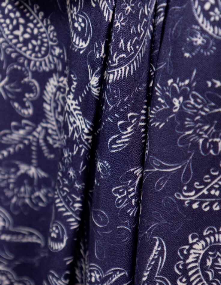 RIANE - Robe bleue Lenzing™ Ecovero™ cachemire effet drapé-8 RIANE - Robe bleue Lenzing™ Ecovero™ cachemire effet drapé-8
