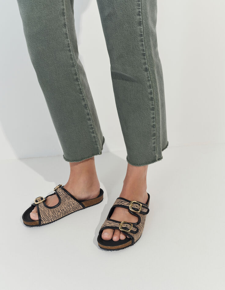 LE KARLIE - Jean bootcut kaki waterless 7/8ème -5