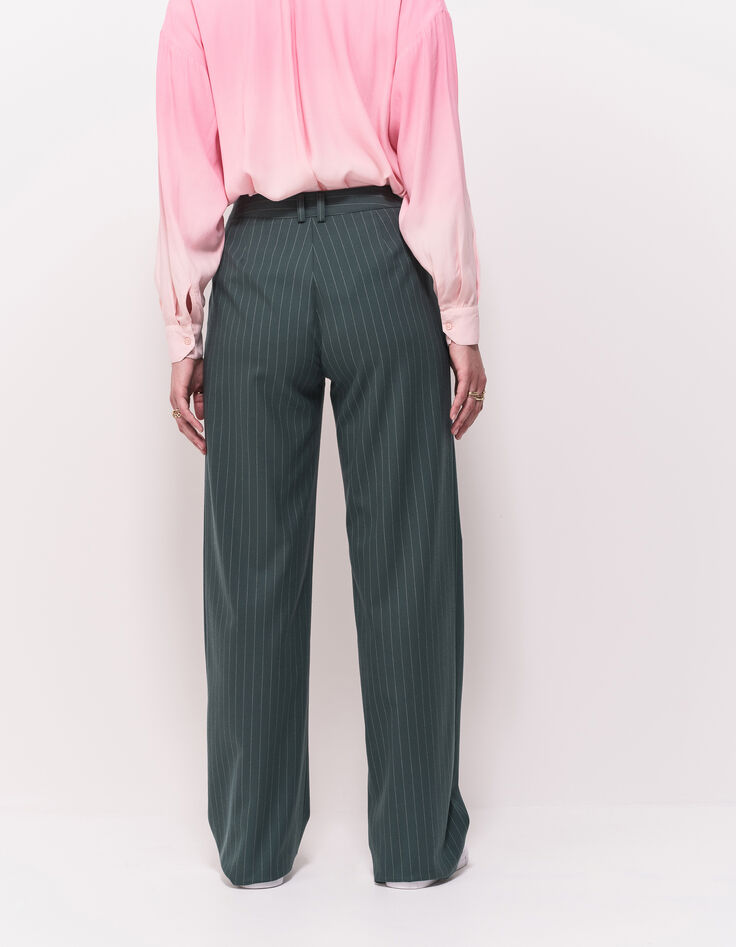 PALMA - Pantalon de costume vert motif rayures tennis-4 PALMA - Pantalon de costume vert motif rayures tennis-4