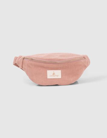 Sac banane velours rose-1