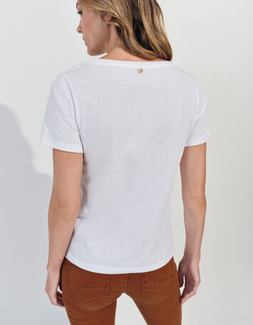 MADIE - T-shirt blanc coton bio danseuse doré -3