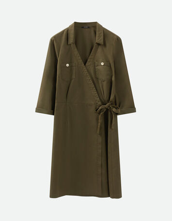 REILLY - Robe portefeuille kaki toile coton Lyocell®-5