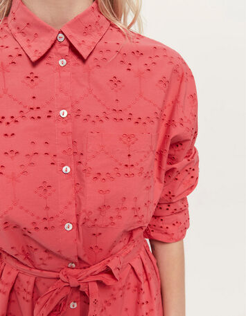 ROMEA - Robe chemise hibiscus en broderie anglaise-2