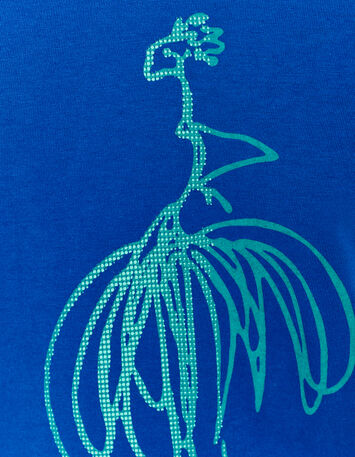 MUM - T-shirt bleu coton bio danseuse vert et pois -5
