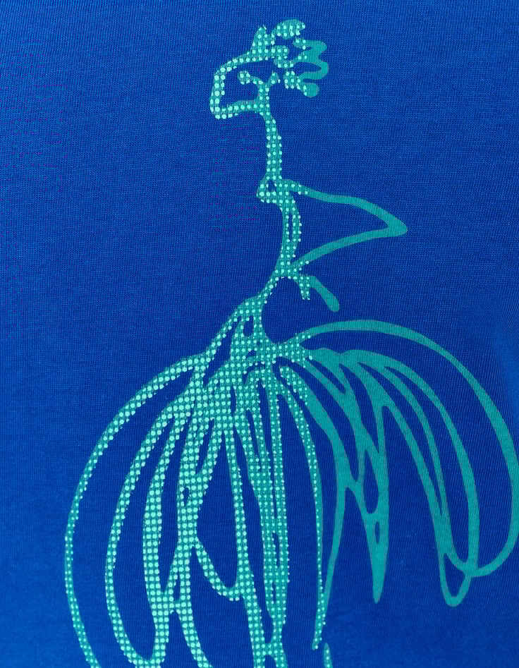 MUM - T-shirt bleu coton bio danseuse vert et pois -5