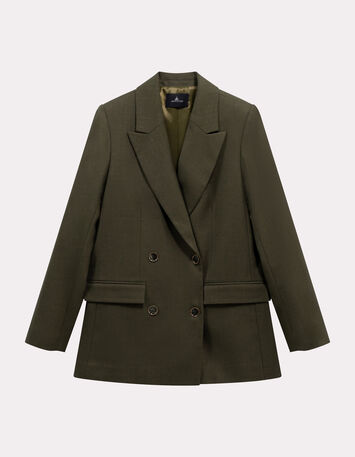 VILLON - Veste de tailleur vert rayures tennis lurex-1