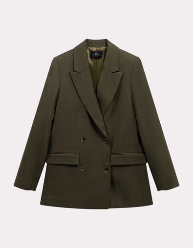 VILLON - Veste de tailleur vert rayures tennis lurex - One Step