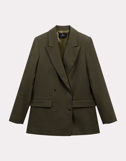 VILLON - Veste de tailleur vert rayures tennis lurex - One Step