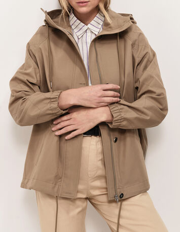 DYMAS - Parka courte almond avec zips c&ocirc;t&eacute;s-5