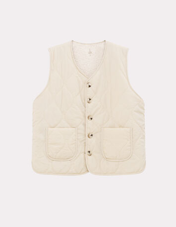 ARIEL - Gilet ivoire sans manches en sherpa-5