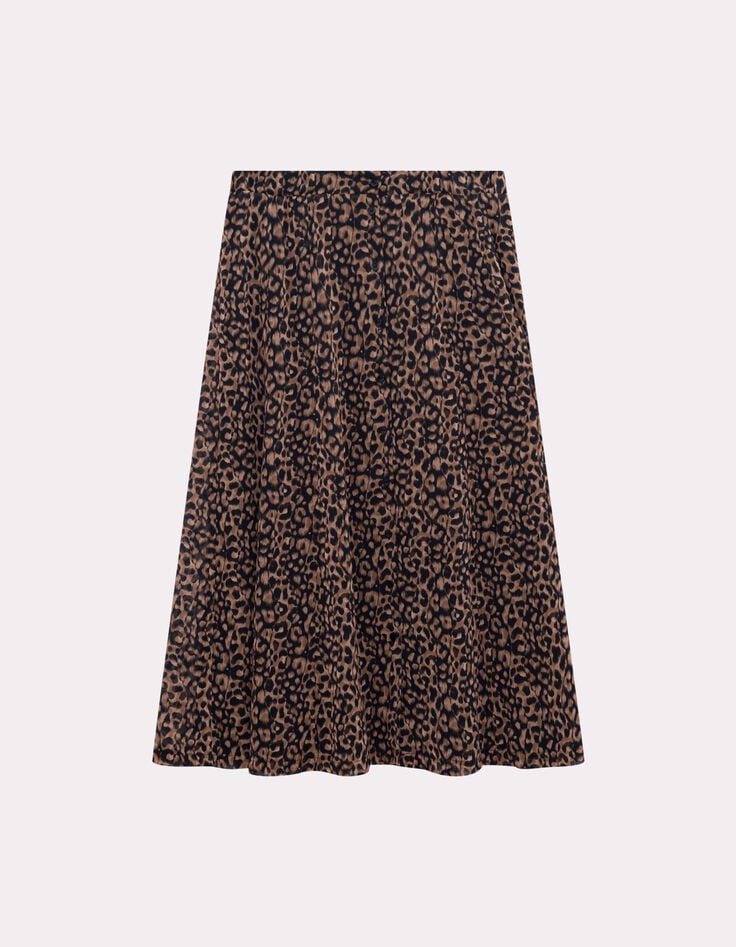 JOYAU - Jupe noire polyester recyclé imprimé léopard-5 JOYAU - Jupe noire polyester recyclé imprimé léopard-5