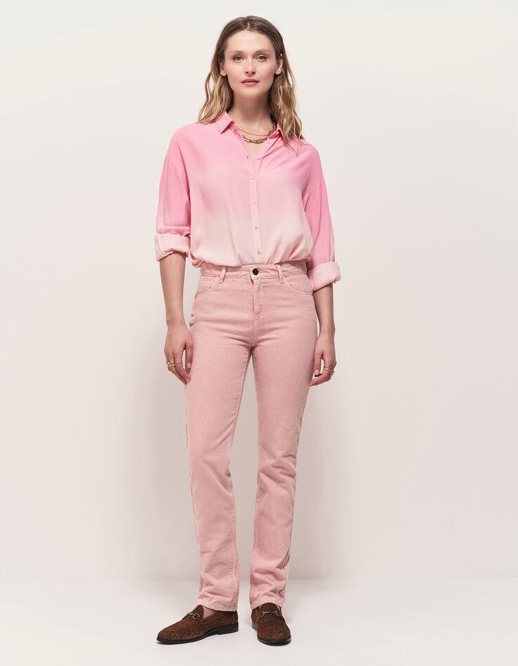 LE CARLA - Jean droit rose 7/8e-1 LE CARLA - Jean droit rose 7/8e-1