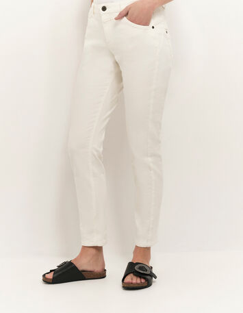 LE INDI - Jean slim écru push up 7/8ème en denim waterless-3