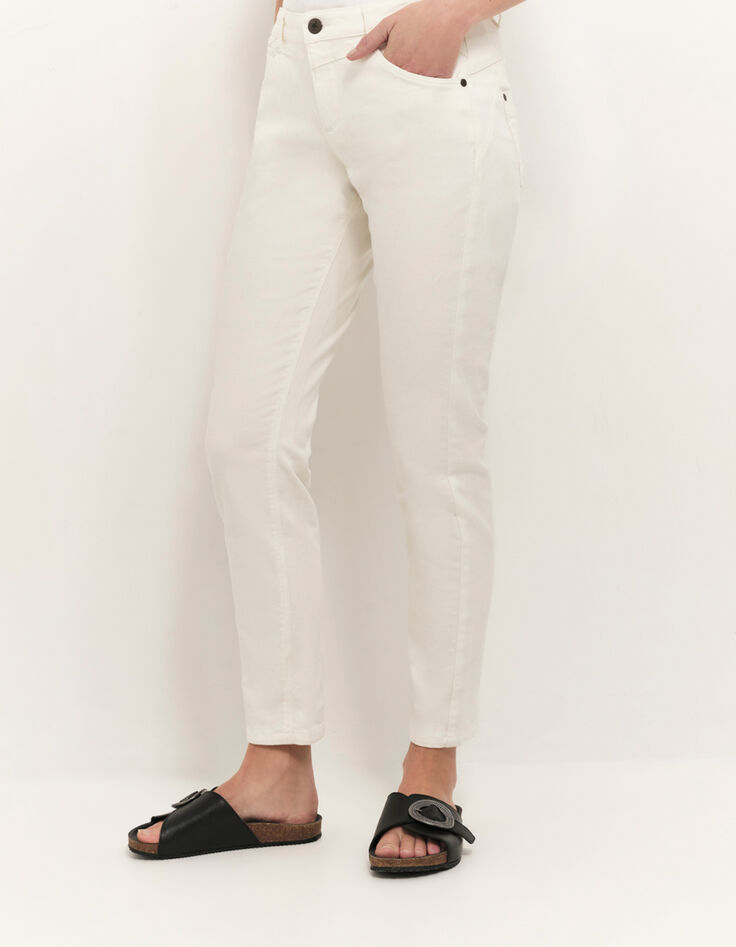 LE INDI - Jean slim écru push up 7/8ème en denim waterless-3