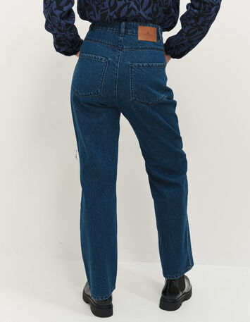 LE AVA - Jean droit medium wash 7/8e coutures placées-2 LE AVA - Jean droit medium wash 7/8e coutures placées-2