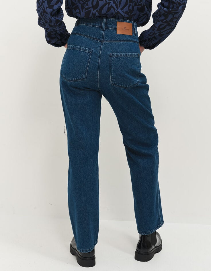 LE AVA - Jean droit medium wash 7/8e coutures placées-2 LE AVA - Jean droit medium wash 7/8e coutures placées-2