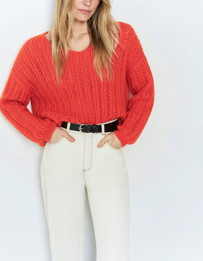 TIMING - Pull orange tricot fantaisie - One Step