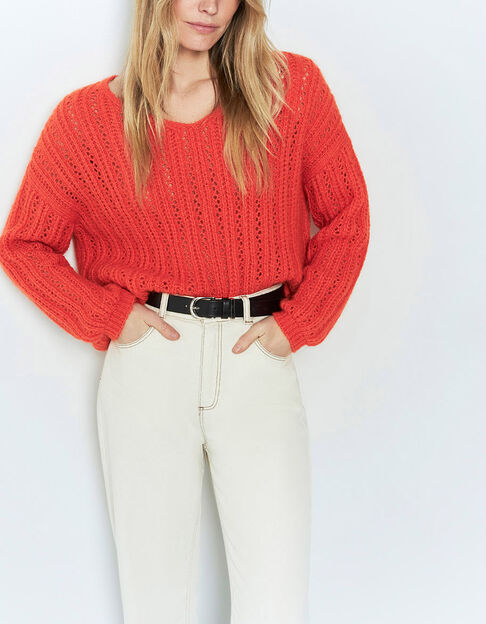 TIMING - Pull orange tricot fantaisie - One Step