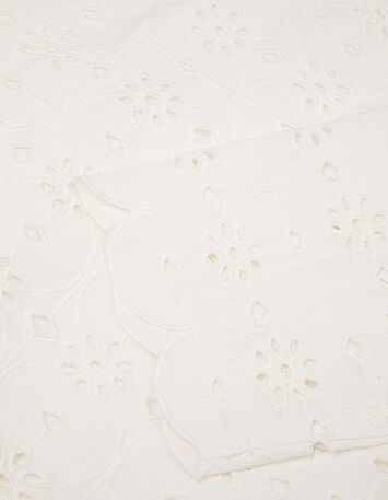 CERVIONE - Blouse blanche coton bio broderie anglaise-4