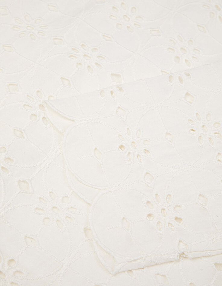 CERVIONE - Blouse blanche coton bio broderie anglaise-4